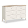 Penrose Coconut White 6 Drawer Chest with metal handles from Roseland Furniture