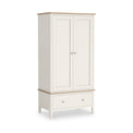 Penrose Coconut White Gents Wardrobe with wooden handles from Roseland Furniture