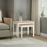 Penrose Coconut White Nest of 2 Tables from Roseland Furniture