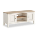 Penrose Coconut White 150cm TV Unit with wooden handles