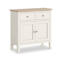 Penrose Coconut White Mini Sideboard with wooden handles