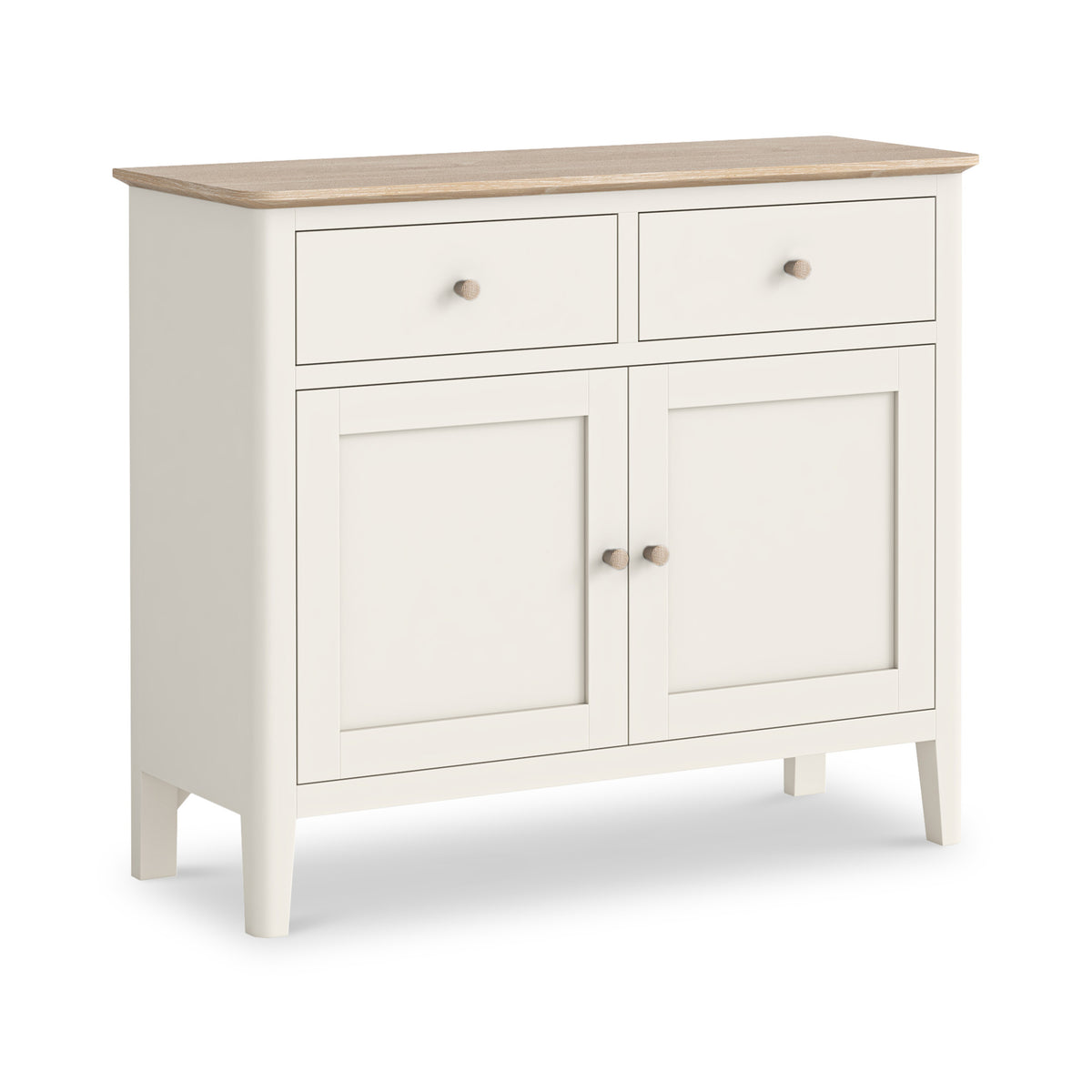Penrose Coconut White Small Sideboard Cabinet with wooden handles from Roseland Furniture