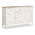 Penrose Coconut white Large Sideboard with wooden handles from Roseland Furniture
