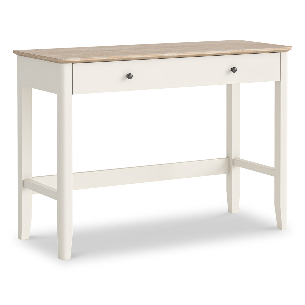 Penrose Coconut White Home Office Desk with metal handles from Roseland Furniture