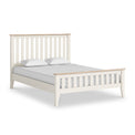 Penrose Coconut White Double Slatted Bed from Roseland Furniture