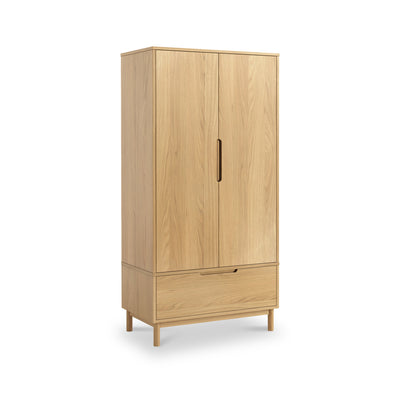 Carnon Oak Double Wardrobe with Drawer