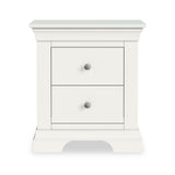 Colette Warm White 2 Drawer Bedside Table from Roseland Furniture