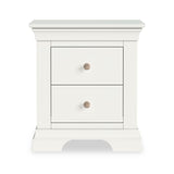 Colette Warm White 2 Drawer Bedside Table from Roseland Furniture