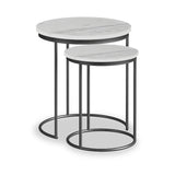 Pimlico Baswara Marble Grey Frame Nest of 2 Tables from Roseland Furniture