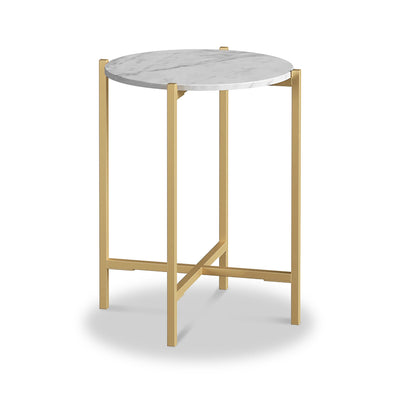 Pimlico Marble Round Side Table with Gold Frame