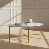 Pimlico-Banswara-Marble-Gold-Frame-Oval-Coffee-Table from Roseland Furniture
