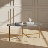 Pimlico-Banswara-Marble-Gold-Frame-Oval-Coffee-Table from Roseland Furniture