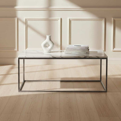 Pimlico Marble Rectangular Coffee Table with Grey Frame
