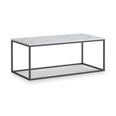 Pimlico Marble Rectangular Coffee Table with Grey Frame