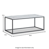 Pimlico Marble Rectangular Coffee Table with Grey Frame from Roseland Furniture
