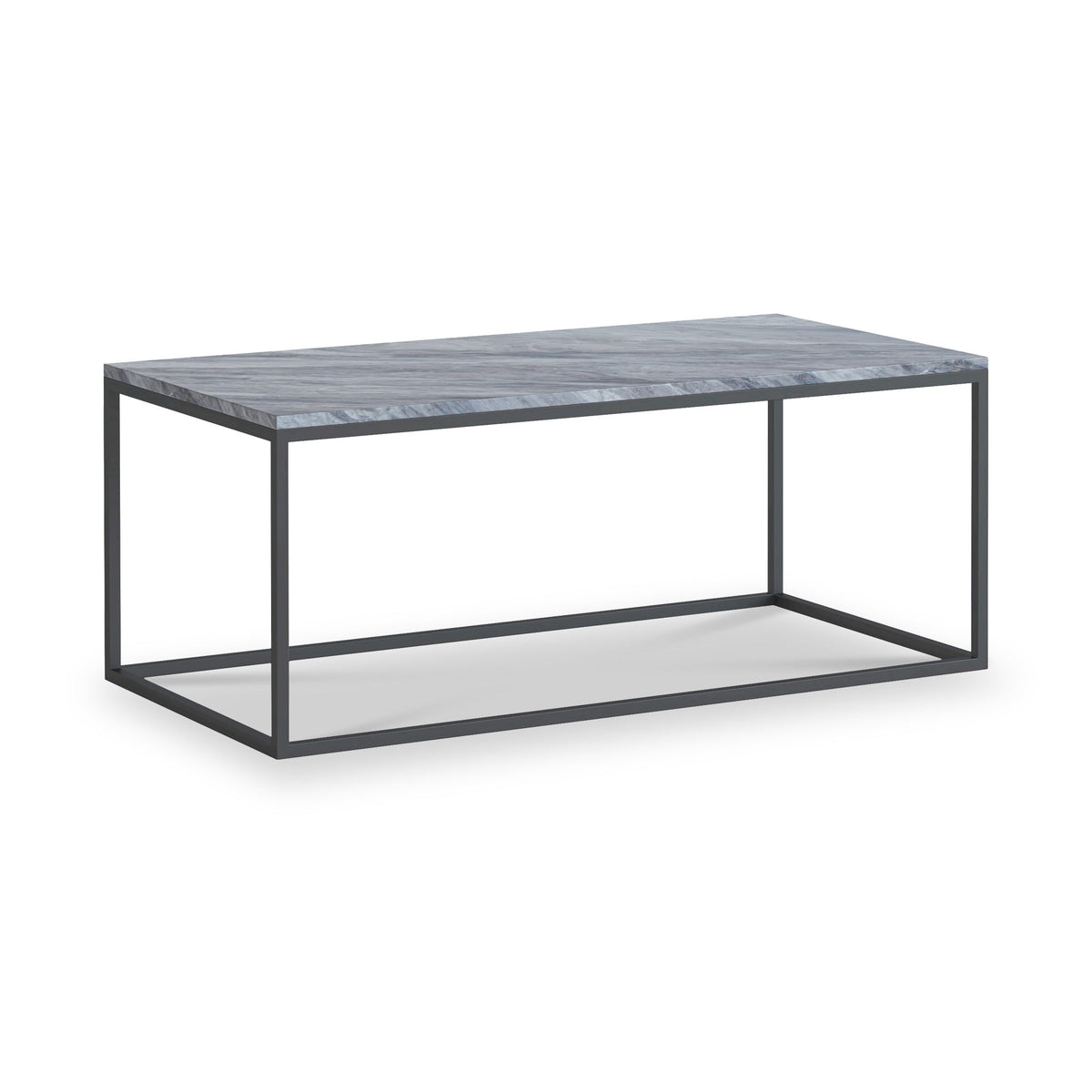 Pimlico Marble Rectangular Coffee Table with Grey Frame from Roseland Furniture