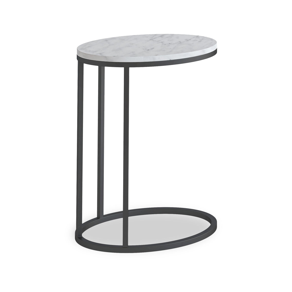 Pimlico Baswara Marble Grey Oval C Side Table from Roseland Furniture