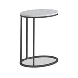 Pimlico Baswara Marble Grey Oval C Side Table from Roseland Furniture