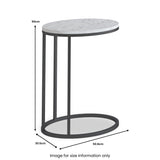 Pimlico-Banswara-Marble-Grey-Oval-C-Side-Table from Roseland Furniture