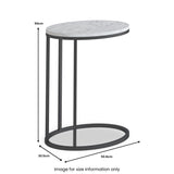 Pimlico Baswara Marble Grey Oval C Side Table from Roseland Furniture