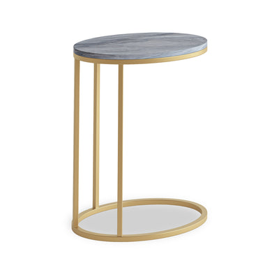 Pimlico Marble Oval C Side Table with Gold Frame
