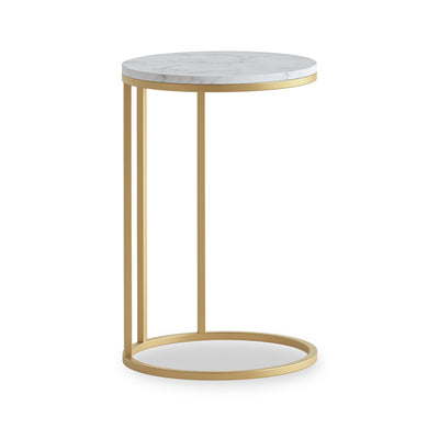 Pimlico Marble Round C Side Table with Gold Frame