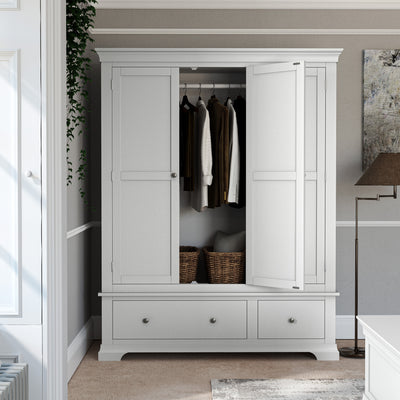 Colette Triple Wardrobe with 2 Drawers