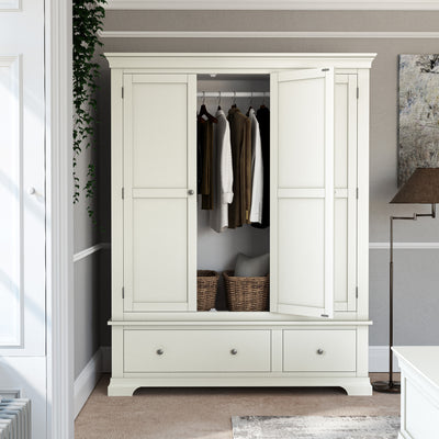 Colette Triple Wardrobe with 2 Drawers