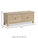 Trelan-Oak-2-Drawer-Blanket-Bench from Roseland Furniture