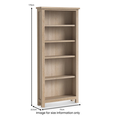 Trelan Washed Oak Large Bookcase
