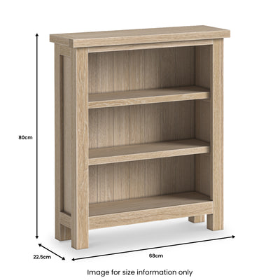 Trelan Washed Oak Low Bookcase