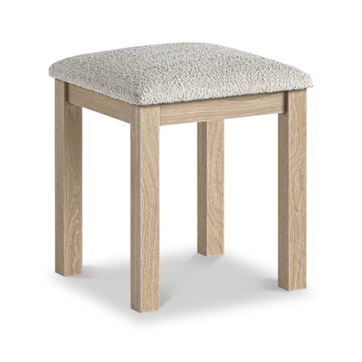 Trelan Washed Oak Boucle Dressing Table Stool
