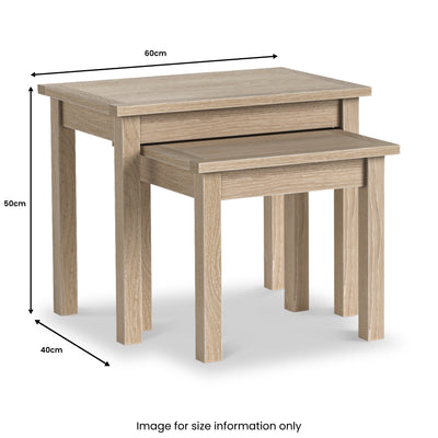 Trelan Washed Oak Nest of Tables