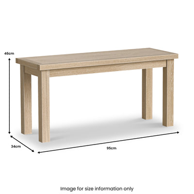 Trelan Washed Oak 95cm Dining Bench
