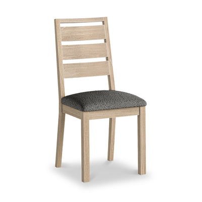 Trelan Washed Oak Boucle Slatted Back Dining Chair