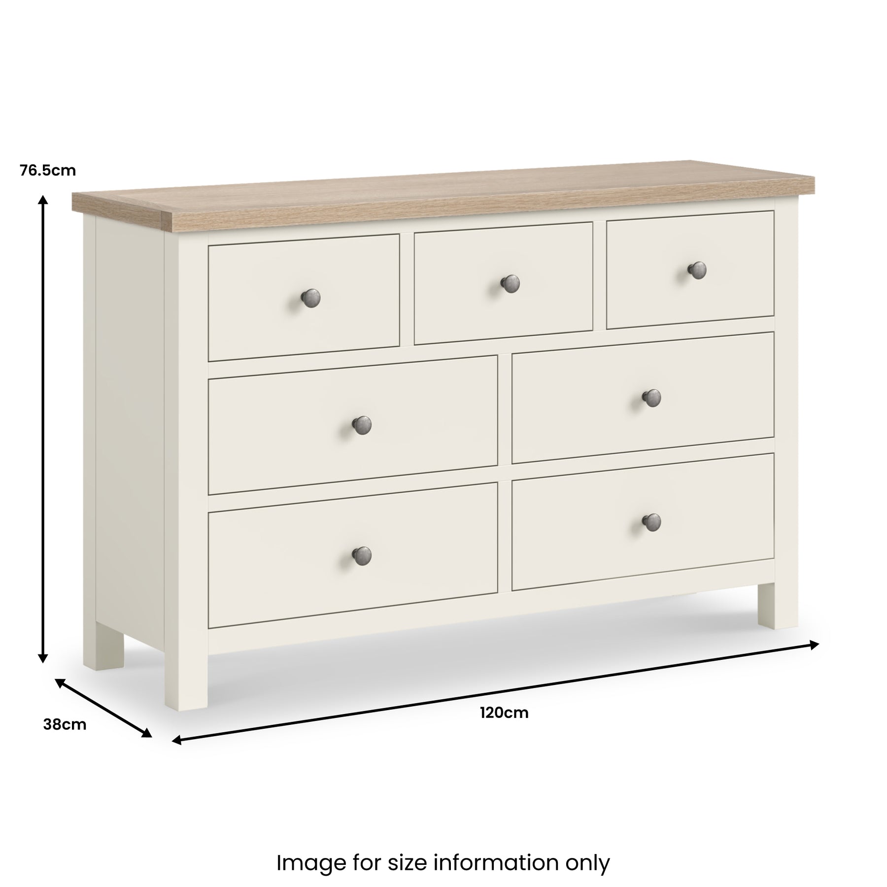 Trelan Painted 3 Over 4 Drawer Chest Coconut from Roseland Furniture