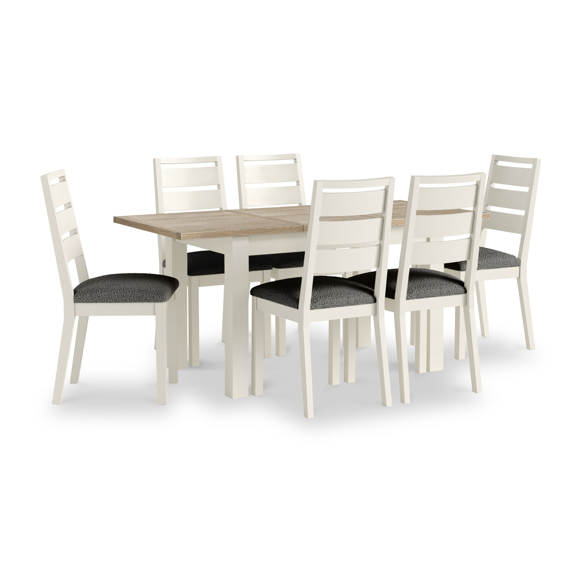 Trelan Painted Boucle Slatted Back Dining Chair Charcoal Coconut from Roseland Furniture