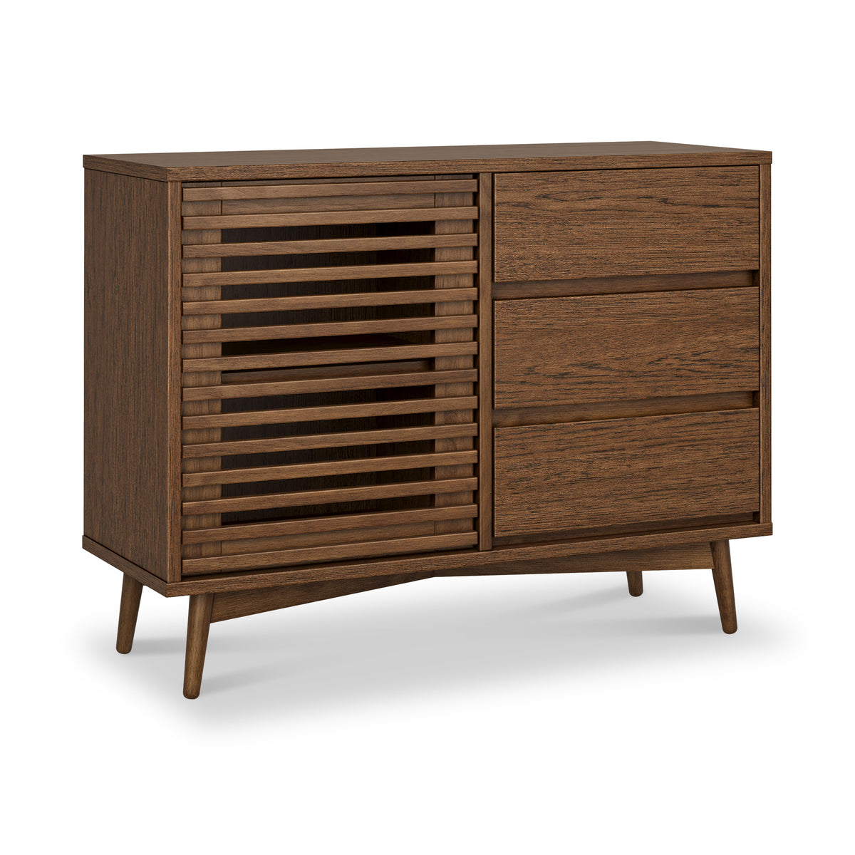 Kari Dark Oak Small Sideboard Cabinet, Mid Century Storage Roseland
