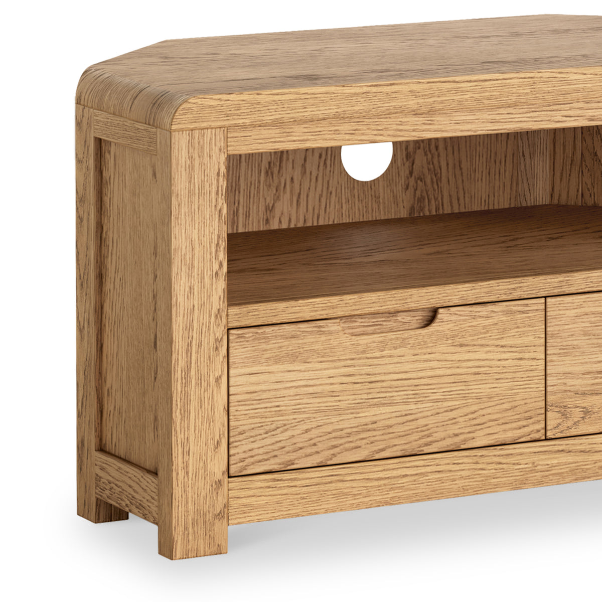 Penryn Oak Corner TV Unit from Roseland Furniture