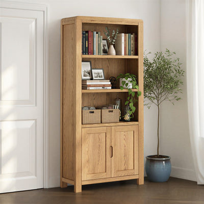 Penryn Oak 2 Door Large Bookcase