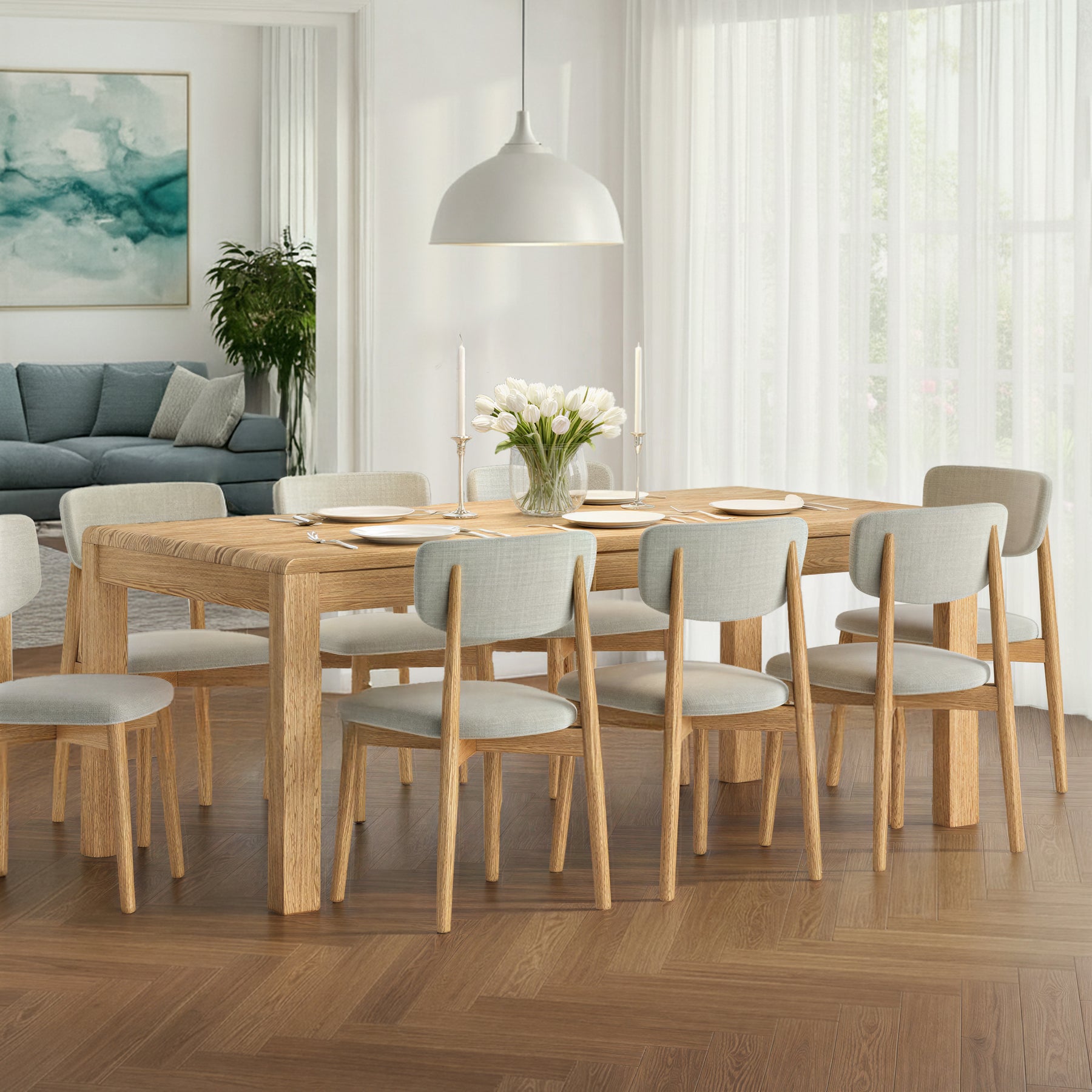 Penryn Oak 150-200cm Extending Dining Table from Roseland Furniture
