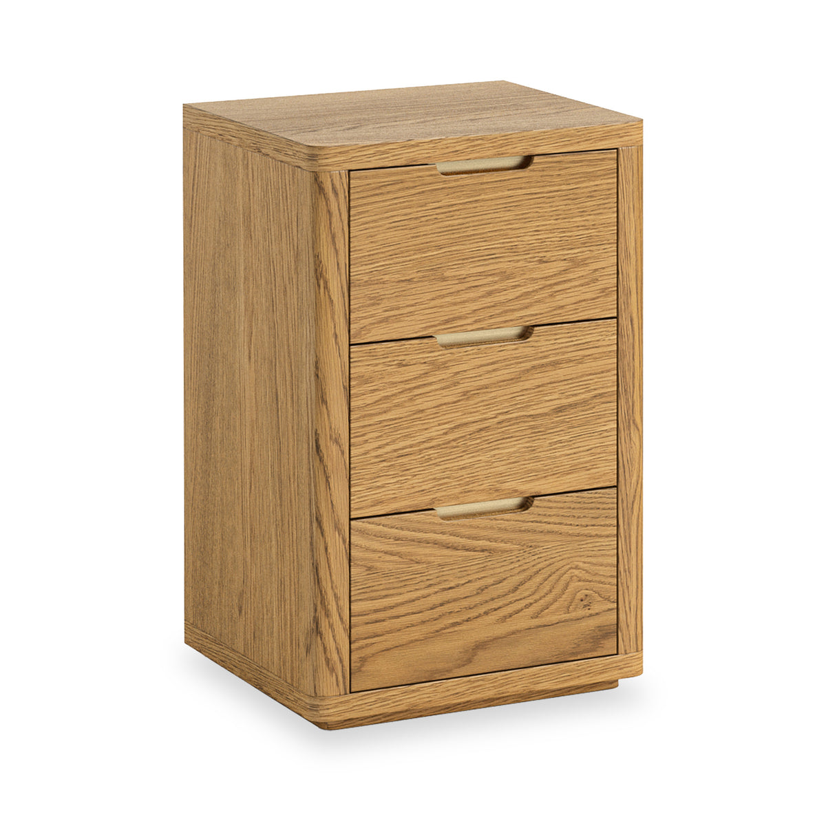 Mylor Oak 3 Drawer Bedside Table from Roseland Furniture