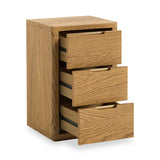 Mylor Oak 3 Drawer Bedside Table from Roseland Furniture