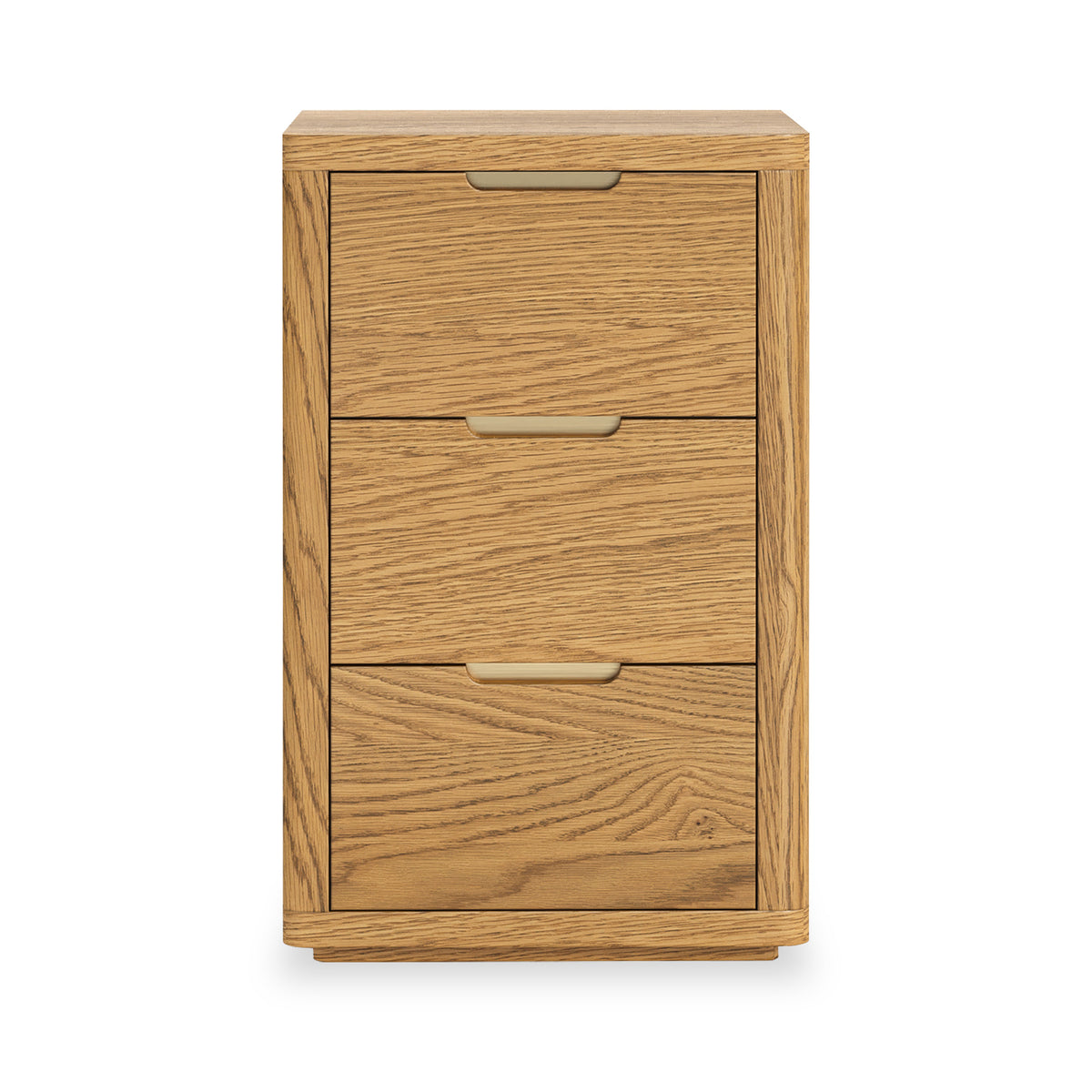 Mylor Oak 3 Drawer Bedside Table from Roseland Furniture