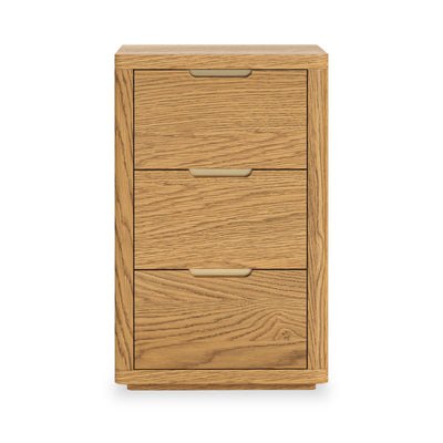 Mylor Oak 3 Drawer Bedside Table