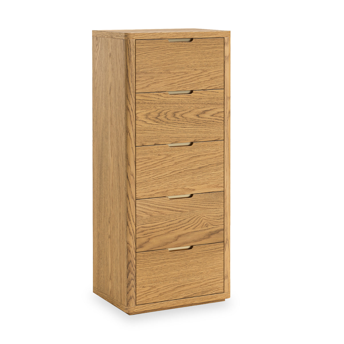 Mylor Oak 5 Drawer Tallboy Chest from Roseland Furniture