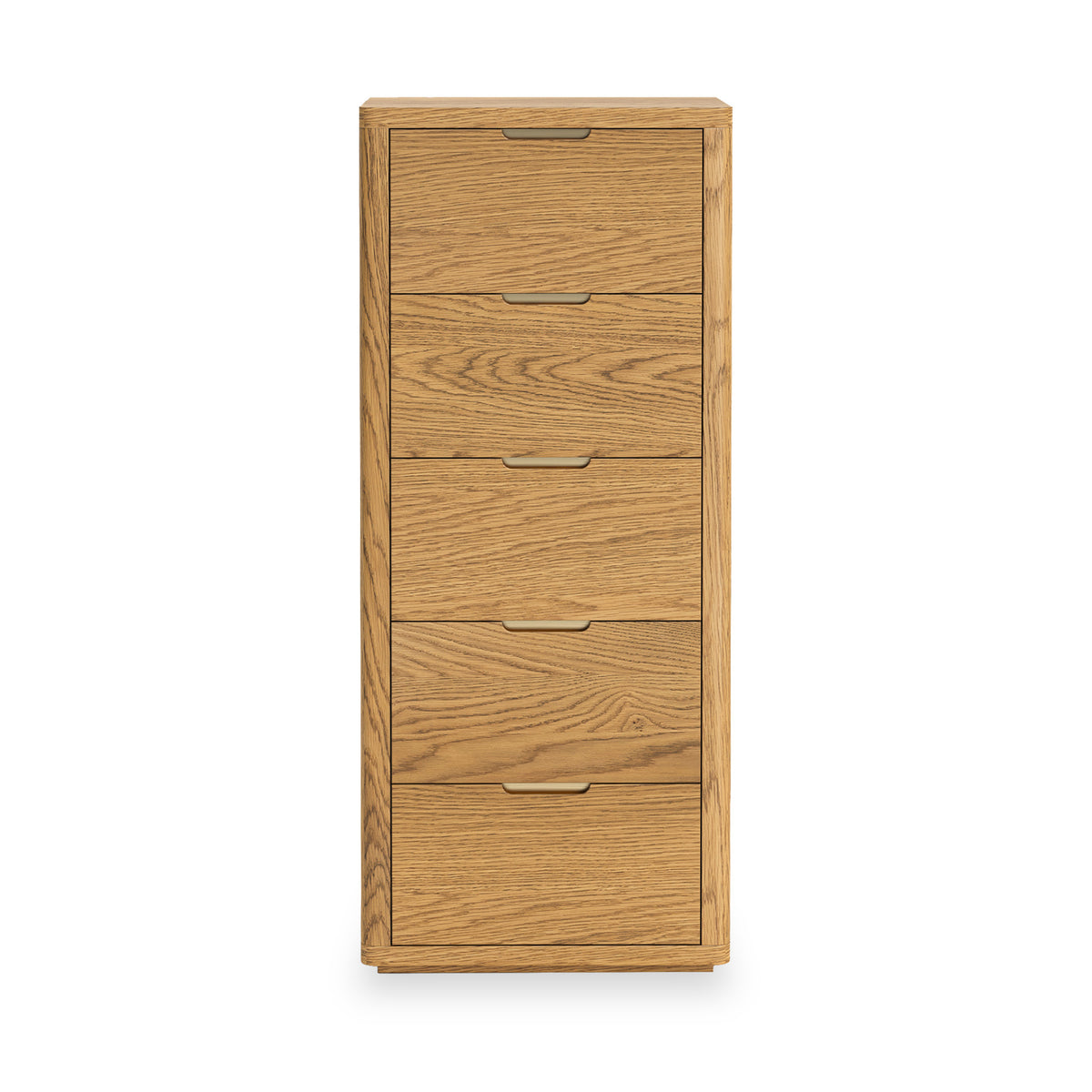 Mylor Oak 5 Drawer Tallboy Chest of Drawers from Roseland Furniture