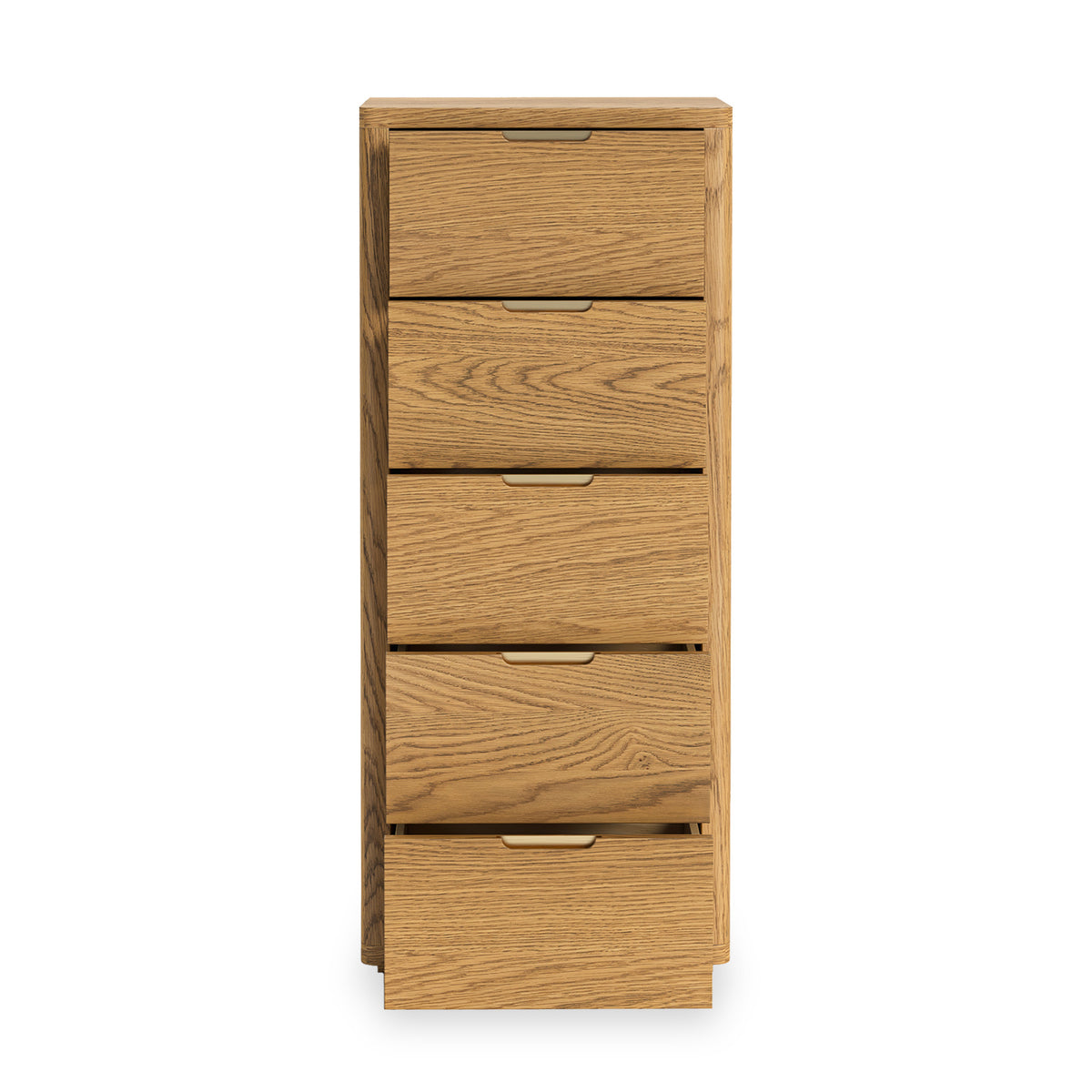 Mylor Oak 5 Drawer Tallboy Chest from Roseland Furniture