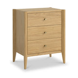 Cavell Oak 3 Drawer Bedside Natural  from Roseland Furniture