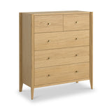 Cavell Oak 2 Over 3 Drawer Chest Natural  from Roseland Furniture